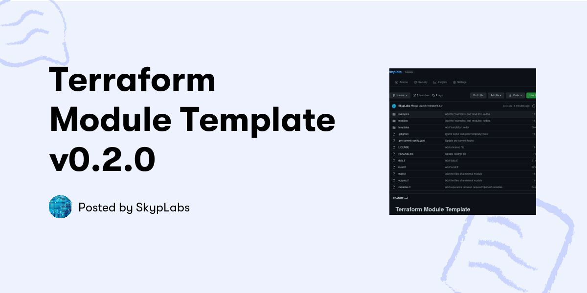 Terraform Module Template v0.2.0 — SkypLabs